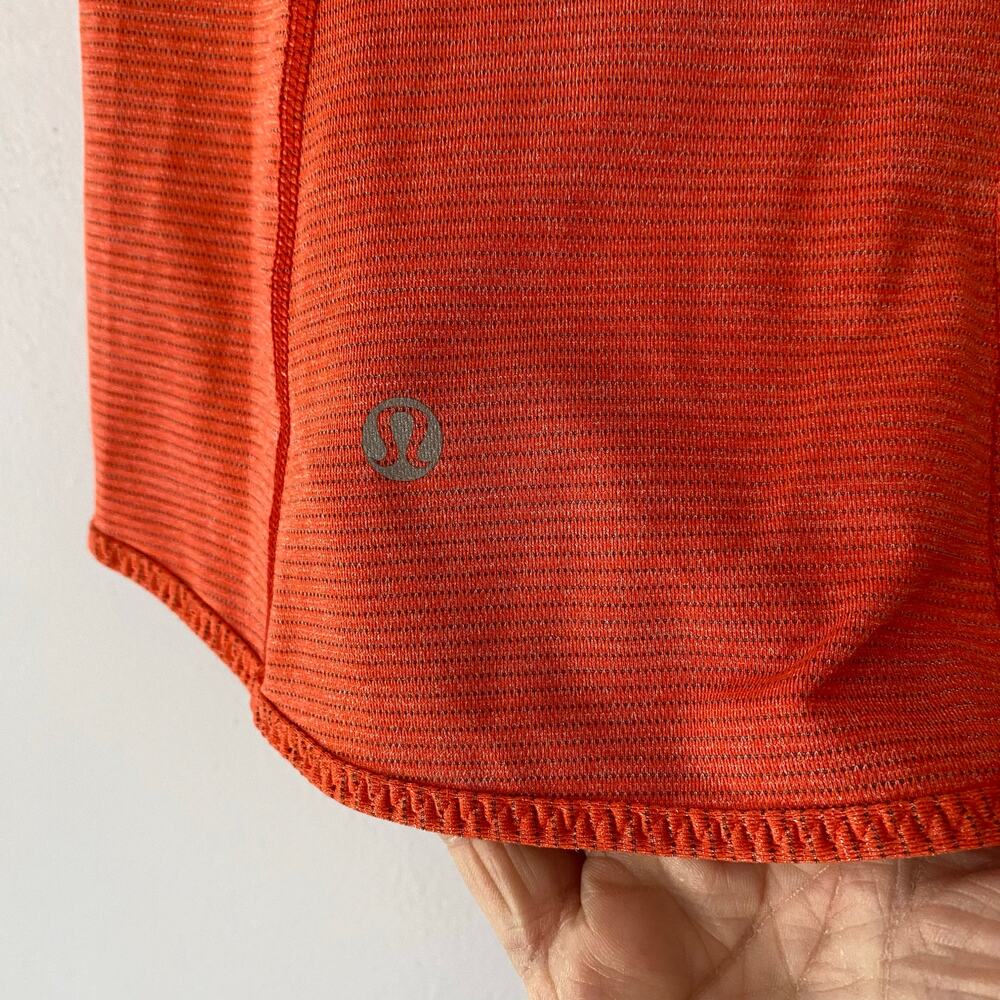 Lululemon Coral Orange Fast Track Short Sleeve Tee Athleisure Women's size 2 - Picture 7 of 9